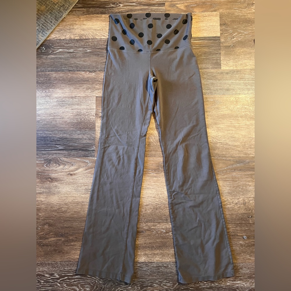 VS PINK brown flared leggings y2k fold over waistband